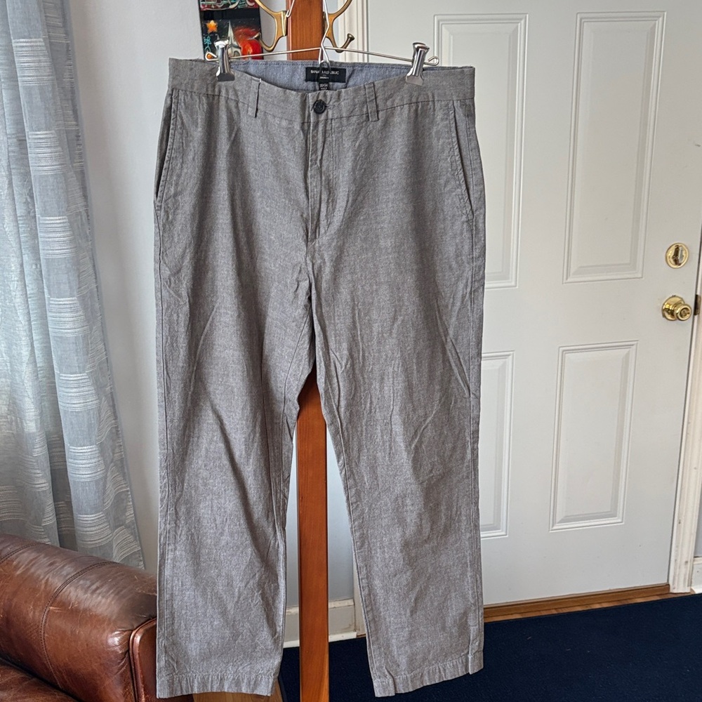 Banana Republic Men's Gray Straight Chinos